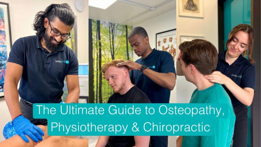 A clinical comparison of Osteopathy, Physiotherapy, and Chiropractic treatments at Bodytonic Clinic London.